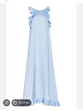 Light Blue Ruffle Maxi Dress